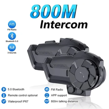 אופנוע 800 Bluetooth הקסדה אינטרקום 2 הפרש ההתאמה הפנימי אוזניות עם DSP CNC פונקצית הפחתת רעש