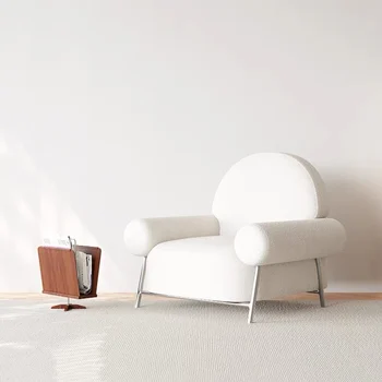 תירגע לבן זרוע הספה הכיסא המודרני בודדים מינימליסטי מחכה בסלון כיסאות נוחות רכה גדולים Sillon קישוט הבית