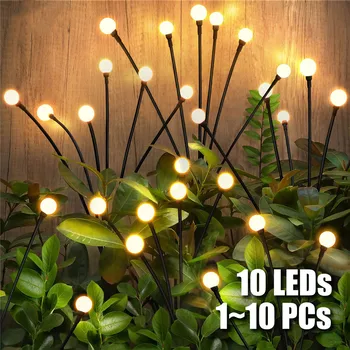 LED אורות השמש 1~10PCs חיצונית גחלילית מנורה קישוט הגן עמיד למים גן הביתה הדשא הזיקוקים השנה החדשה חג המולד