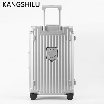 KANGSHILU יוניסקס גלגול חדש מזוודה ספינר אור המזוודה גלגל בקתה טרולי נשים תיק נסיעות תיק משלוח חינם קידום