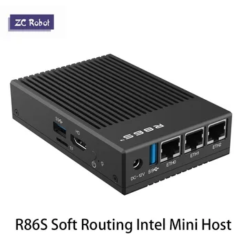 R86S רך ניתוב רב-net יציאת, Mini Intel מארח N5105/N6005 10 Gigabit Fiber יציאת 2.5 G מחשב תעשייתי Enterprise