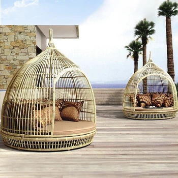 אישית חיצונית קש כלוב הציפורים המיטה ריהוט יצירתיים פנאי וילה מרפסת גן חיצונית באוויר הפתוח קן הציפור הספה