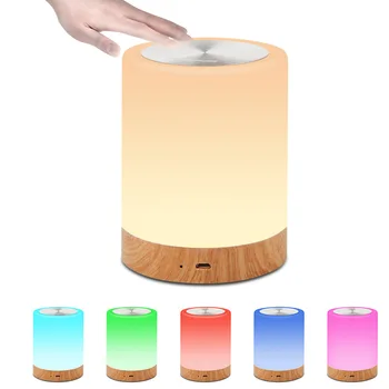 הובלת שולחן תיגע המנורה המנורה שליד המיטה RGB מנורת שולחן השינה מנורה עם חיישן מגע נייד מנורת שולחן RGB אור לילדים מתנות