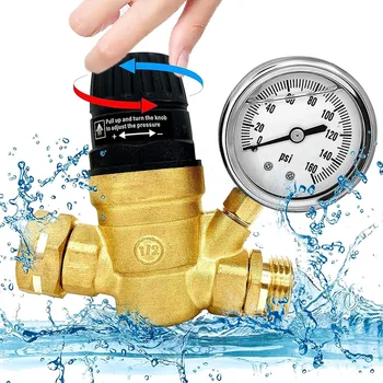 1 הגדרת מתכוונן לחץ מים מתקן מים ויסות לחץ אספקה פליז מים כמפחית על RV