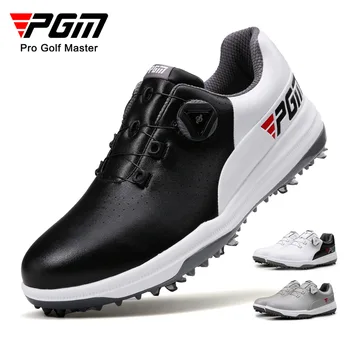 זוג! PGM גברים גולף נעלי ספורט ידית שרוכים פופקורן מדרסים רכים התחתונה אנטי-צד להחליק עמיד למים גברים 4 צבעים נעלי ספורט