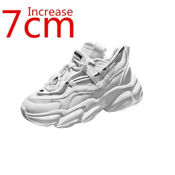 קיץ לנשימה נעלי ספורט גברים להגדיל 7 סנטימטר פרימיום קוריאנית מאמן מזדמנים נעלי ספורט בלתי נראה סניקרס גבוהות נעלי גברים
