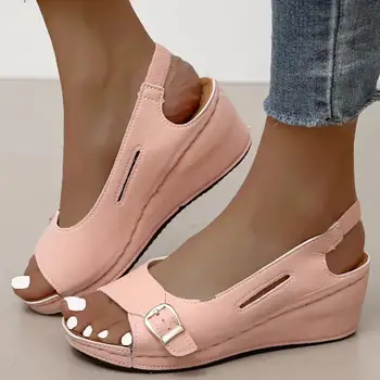 נשים סנדלים וודג עקבים סנדלים בקיץ נעליים נשים הבוהן ציוץ פלטפורמת Sandalias Mujer הקיץ 2023 חדש טריזי נעלי נשי