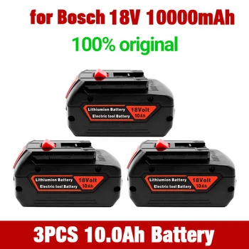 18V 10.0 נטענת Li-ion סוללה 18V Bosch כלי עבודה גיבוי 10000mah נייד החלפת BAT609 נורית החיווי