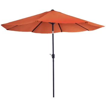 פטיו מטריה קל עם ידית הטיה אוטומטי חיצוני שולחן מטריה 10 רגל על ידי טהור גן (כתום)