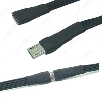 מיקרו USB 5 פינים זכר ונקבה M/F OTG המורחבת שטוח כבל נתונים סנכרון מאריך מקלדת ועכבר זיכרון הבזק USB כבל נתונים