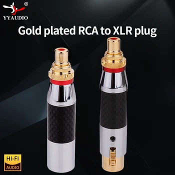 YYAUDIO HiFi אודיו XLR מצופה זהב תקע עם 3 פינים זכר/נקבה RCA אודיו ג 