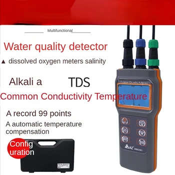 AZ86031 איכות המים מד חמצן מומס הבוחן מד pH pH מוליכות מליחות מד טמפרטורה