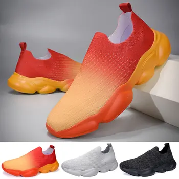 2023 שיפוע נעלי ספורט גברים נעלי ספורט קיץ נעלי הליכה רשת חיצוני לנשימה גברים נעלי ספורט להחליק על נעלי גודל פלוס כ 
