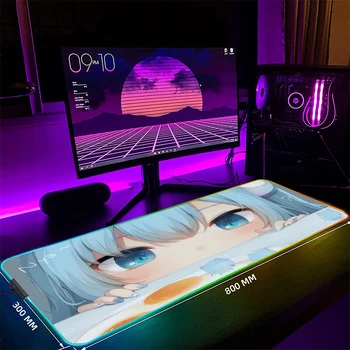 LED גדול השולחן מחצלות XXL RGB המחשב Mousepad אנימה 90x40cm תאורה אחורית של מקלדת מחצלת שולחן משטח גיימר זוהר Mousepads השטיח 