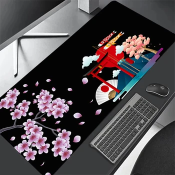 שחור ולבן פריחת הדובדבן Mousepad מותאם אישית הביתה מקלדת המחשב משטח השולחן שטיח נייד רך נגד החלקה מחצלת שולחן XXL משטח עכבר