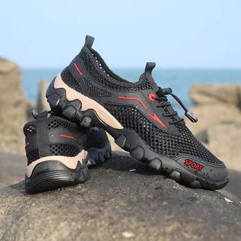 גברים נעלי הליכה 2023 החיצונית חדש שכשוך נעלי רשת ייבוש מהיר לנשימה גברים קיץ נוח מים, נעלי ספורט