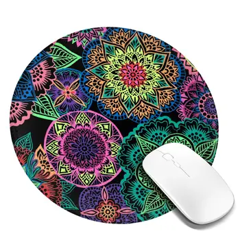 ניאון מנדלה הדפסה משטח עכבר צבעוני פרחוני נוחות הטוב ביותר Mousepad השולחן התמונה אנטי להחליק גומי מחצלת עכבר