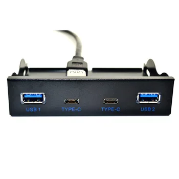 USB Hub USB C רכזת 3.5 אינץ ' כונן תקליטונים פנל קדמי 2 יציאות USB 3.0 + 2 יציאות USB 3.1 Type C 20 Pin Connector עבור שולחן העבודה של המחשב