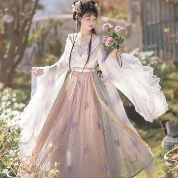 נשים סינית מסורתית Hanfu תחפושת ליידי שושלת האן השמלה רקמה ווי ג ' ין שושלת הנסיכה פולק בגדי ריקוד