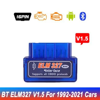 Bluetooth ELM327 V2.1 V1.5 אוטומטי סורק OBD קוד הקורא כלי רכב כלי אבחון סופר מיני ELM 327 עבור אנדרואיד