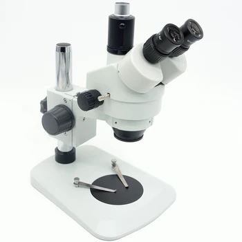 7X-45X שולחן עמוד לעמוד זום הגדלה Trinocular סטריאו מיקרוסקופ+60 LED