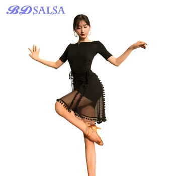 ריקודים לטיניים חצאית אימון בגדים מבוגרים נשים הסקסי החדש מקצוע הכשרה ללבוש שמלה ZD80 שחור רומבה בדיוק במלאי מתנה