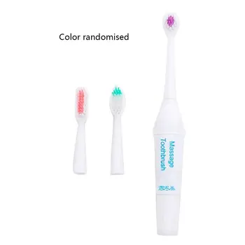 1 Pc עיסוי ערכת הלבנת מברשת שיניים מברשת מופעל על קולי סוניק חשמלי ראשים רכים מברשת שיניים חשמלית צבע אקראי