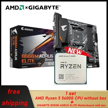חדש AMD Ryzen 5 5600G 6 ליבות 12-Therads PCIe 3.0 המשחקים DDR4 מעבד + GIGABYTE B550M AORUS עילית לוח האם להגדיר למחשב
