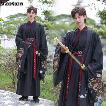 סינית עתיקה Hanfu גברים תלבושת מסורתית שושלת האן רקמה Hanfu החלוק טאנג חליפה ביצועים תלבושת ליל כל הקדושים קוספליי