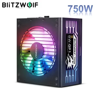 BlitzWolf BW-GP1 ATX מלא מודול אספקת החשמל למחשב משחקים 550W 750W 80PLUS מדליית זהב מדורג אספקת חשמל עם RGB