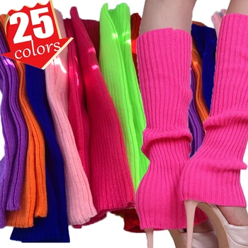 קוריאה צבע ממתקים מתוק ילדה חותלות סרוגות רגל לכסות נשים מוצק צבע סתיו חורף מסוגנן אלסטי ארוך גרבי
