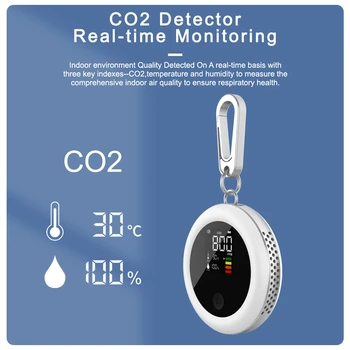 בו-CO2 גלאי פחמן דו-חמצני גלאי ריכוז CO2 לפקח על מד האוויר לפקח על לחות CO2 תוכן 3 ב-1 מטר