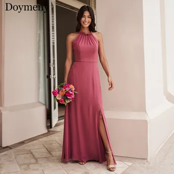 Doymeny מסיבת חתונה שמלת קיץ פופולרי 2023 קו הקולר רשמי שמלות סאטן אלגנטי החלוק לשפוך cérémonie de mariage