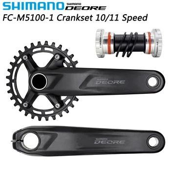 SHIMANO DEORE M5100 Crankset על MTB אופני 96BCD FC-M5100-1 170mm/175mm 30T/32T Chainring 10/11 מהירות קראנק עבור חלקי אופניים