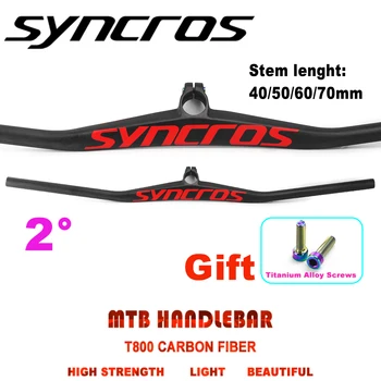 SYNCROS פחמן אחד בצורת משולב MTB הכידון האופניים קמה 2Degree עם 40/50/60/70 מ 