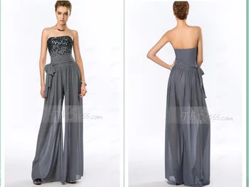 קיץ סגנון סרבל vestido מקסי אופנה חדשה מסיבת נשף שמלת חרוזים שמלת הערב בחליפות מכנסיים האמא של הכלה שמלות