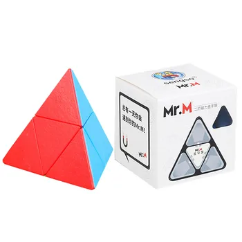 Shengshou מר מ מגנטי 2layers הפירמידה 2x2 מר מ ' קוביית קסם מהירות פאזל Cubo Magico Stickerless צעצועים לילדים