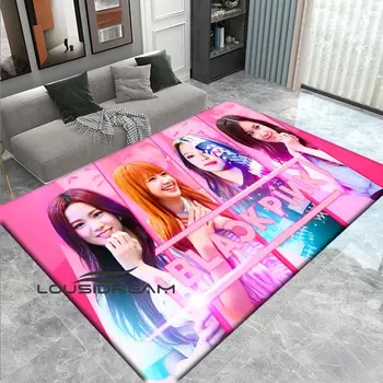 BLACKPINK-k קוריאנית קבוצה של נשים 3D מודפס השטיח של הילדה קישוט חדר השינה סלון גדול שטיח פרוותי, שטח גדול השטיח
