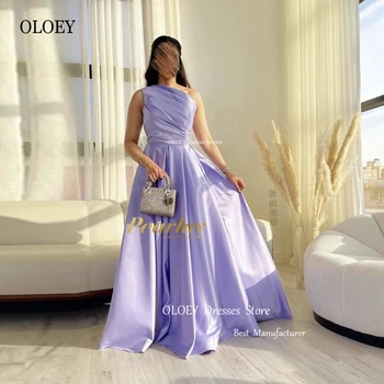 OLOEY קו לבנדר שמלות ערב 2023 כתף אחת באורך רצפת קפלים הסעודית ערבית נשים שמלת מסיבת נשף שמלות רשמי