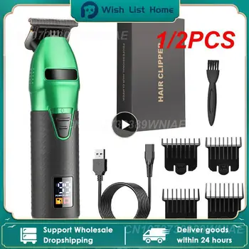 1/2PCS מקצועי חדש, T9 חשמלי גוזם שיער לגברים USB שיער קליפר הספר גוזם מכונת גילוח הזקן 0mm גברים חיתוך השיער