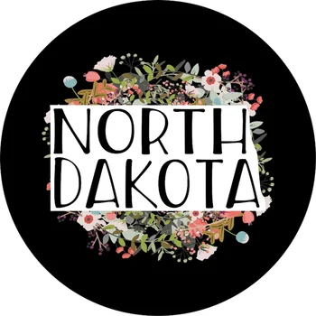 מדינת צפון דקוטה המתאר פרחים/פרחים צמיג רזרבי כיסוי עבור כל רכב, יצרן, דגם, גודל , RV, נגרר נסיעות