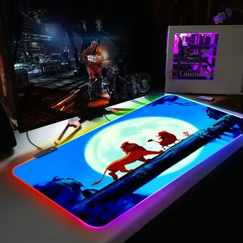 מלך האריות DIY מותאם אישית משחקים משטח עכבר מחשב Mousepad גדול משטח עכבר גיימר RGB Led אחורית העכבר שטיח PC שולחן מחצלת