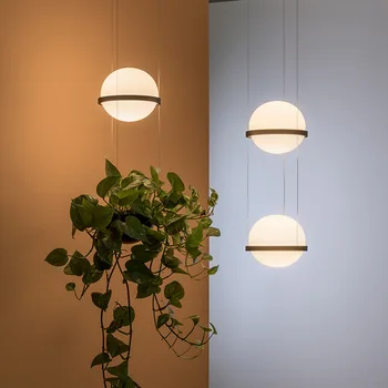 LED מודרנית זכוכית לבן תליון כדור אור צמחים חשיש השעיה תליית מנורה חדר אוכל לובי בר לובי תפאורה אור Luminaire