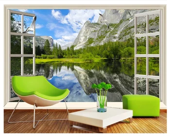 beibehang מותאם אישית קלאסי המסמכים דה parede 3d טפט חלון לייק אור ההר HD אמנותי תפיסה 3D רקע נוף