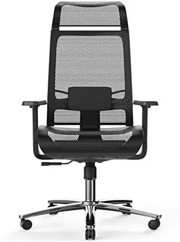 הכיסא במשרד, גב גבוה כיסא משרדי מתכוונן עם תמיכה המותני נוח עבה כרית שולחן מחשב כיסא רחב משענת הראש