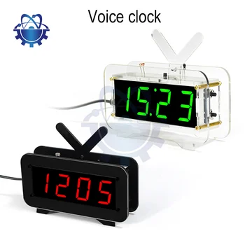 DIY קיט אלקטרוני שעון LED מיקרו ערכת שעון דיגיטלי זמן האור בקרת טמפרטורת מד חום אדום/כחול/ירוק/לבן