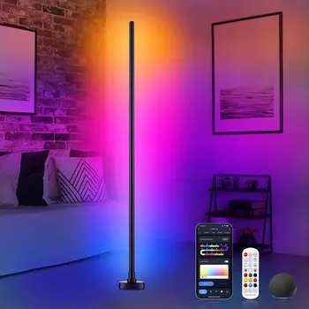 Smart WIFI אפליקציה LED מנורת רצפה בחדר השינה ליד המיטה קישוט RGB להפוך פינה קומה מנורה עם שלט רחוק מקורה אווירה המנורה