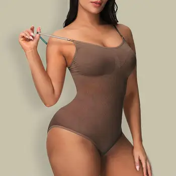 נשים בגד-ים שלם נדן גבוהה אלסטי צבע מוצק הבטן שליטה ללא משענת להדק את העור גוף אישה מעצבת בגדי נשים