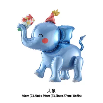 גדול 4D קרן דינוזאור פיל הליכה בלון מסיבת יום הולדת קישוט ילדים צעצועים בעלי חיים המפלגה קישוט אספקה