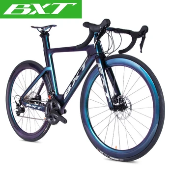 BXT פחמן אופני כביש Bicicleta T800 פחמן אופני כביש אופניים 2*11Speed מירוץ אופניים מלא פחמן מסגרת זיקית כביש אופניים